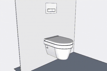 Væghængt toilet montering Væghængt toilet montering